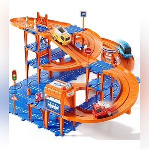 Puzzle Track Car Playset 4 Tier Race Track with Cars Brand New